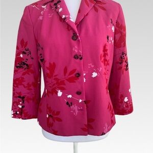 GIANNI Floral Pink Blazer with Button Closure SIZE 10